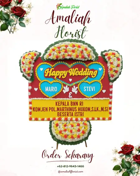 Papan Bunga Pernikahan Budekeling